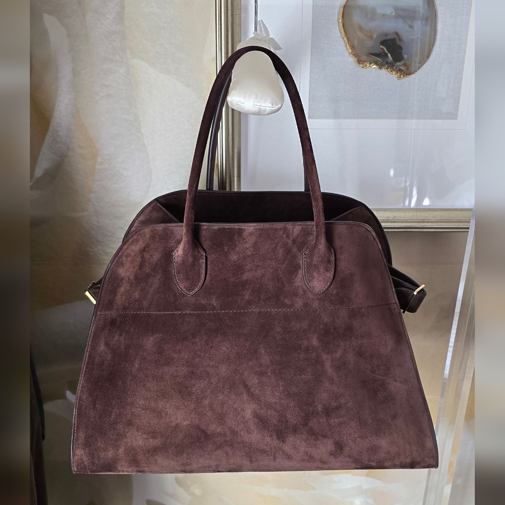 SOLD----The Row Suede Soft Margaux 15 Mocha Tote Bag